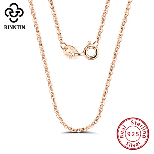 Rinntin Rose Gold & 925 Sterling Silver Necklace