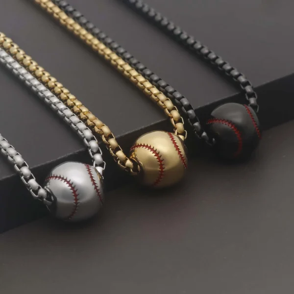 Stainless Steel Baseball Necklace