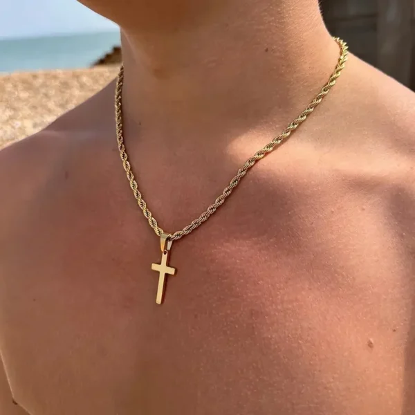 Gold Cross Pendant Necklace