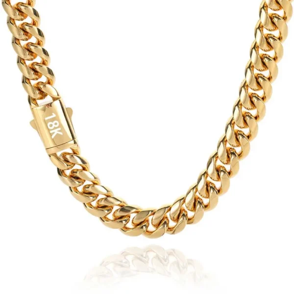 18K Gold Cuban Chain Necklace