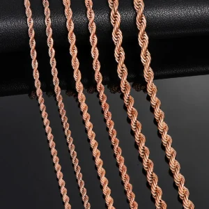 Rose Gold Twisted Rope Necklaces