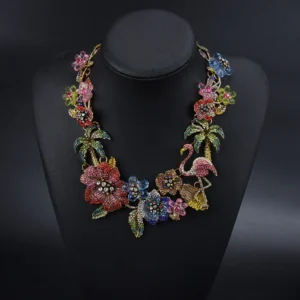 Multicolor Crystal Rhinestone Lei Necklace