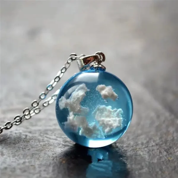 Chic Transparent Moon Ball Necklace