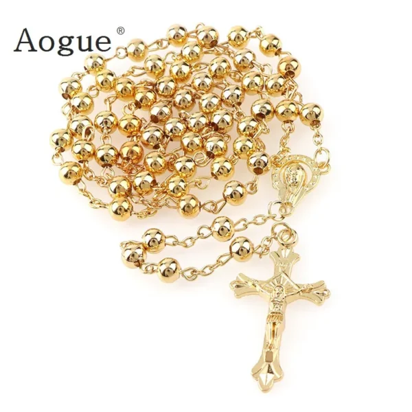 Iron Beads Rosary Necklace