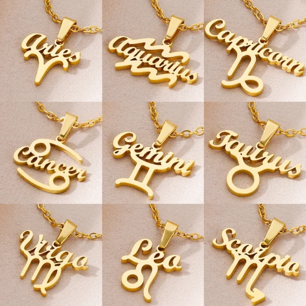 Zodiac Lettered Constellations Necklace