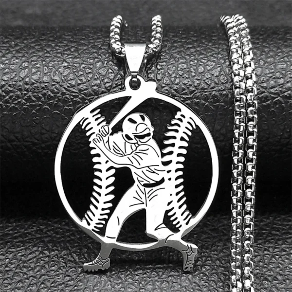 SWING Baseball Pendant Necklace