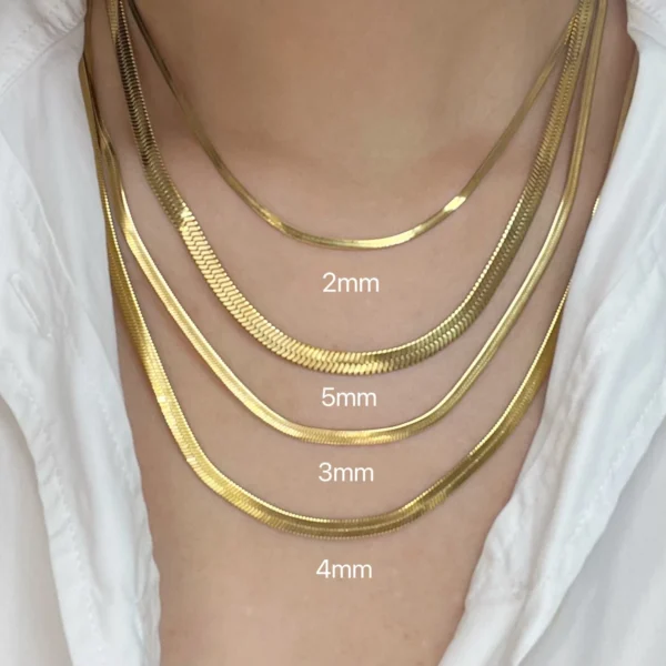 Gold Snake Chain Choker Necklace