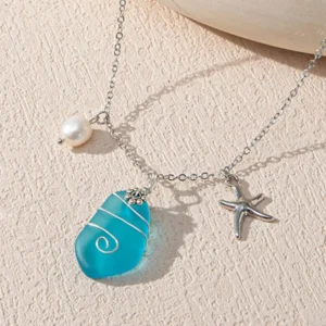 Bohemian Twirl Sea Glass Necklace