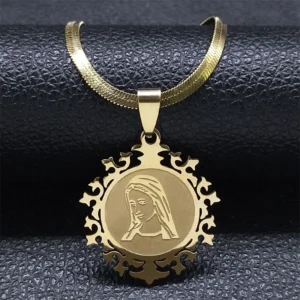 Religious Virgin Mary Prayer Necklace