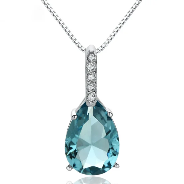 C925 Deep Blue Topaz Pendant