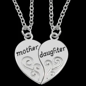 Cherished Mother & Daughter Plated Heart Necklace