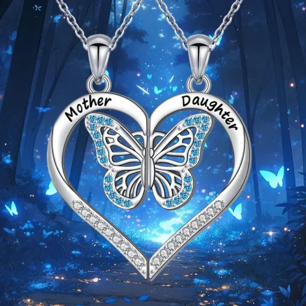 Mother-Daughter Matching Heart Necklace Set