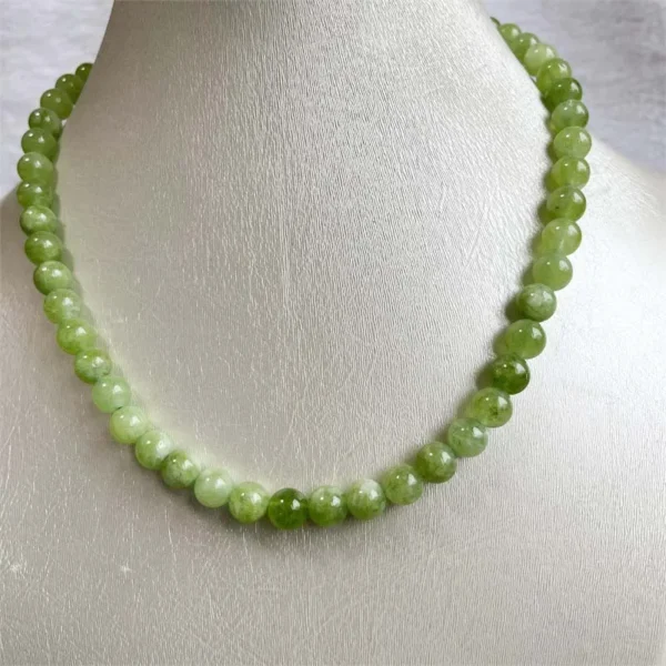 8MM Peridot Jade Necklace