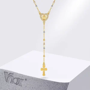 Vnox Virgin Mary Rosary Necklace